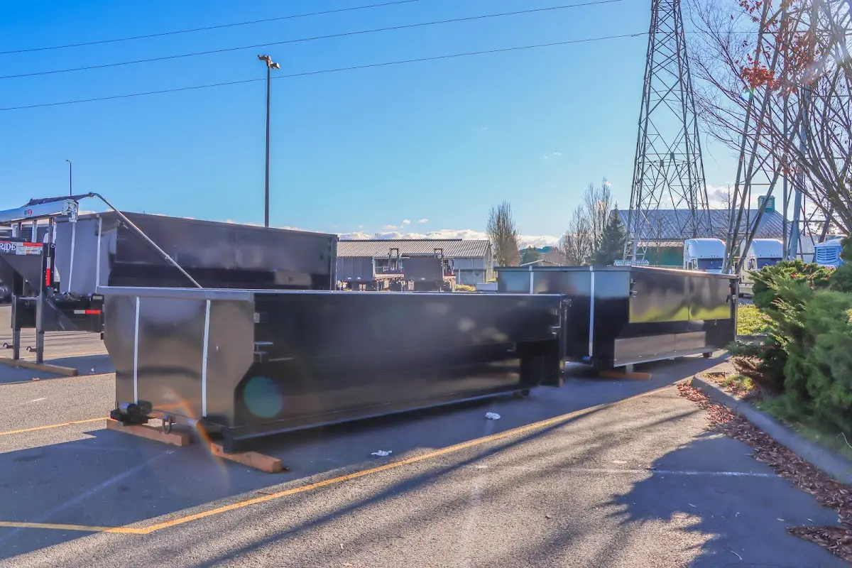 Roll-off dumpster ready for waste disposal at job site for Residential Dumpster Rental in Maize